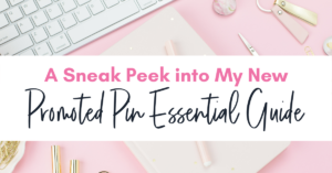 A Sneak Peak into my new Promoted Pin Essential Guide