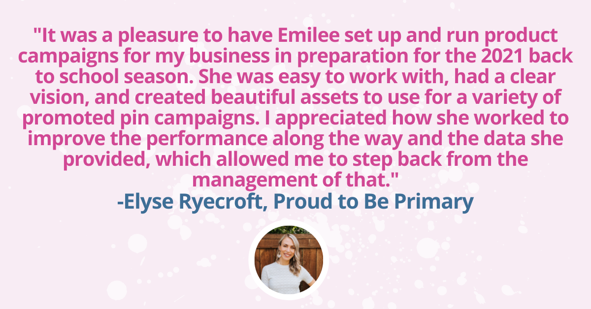 Testimonial on running Pinterest ads