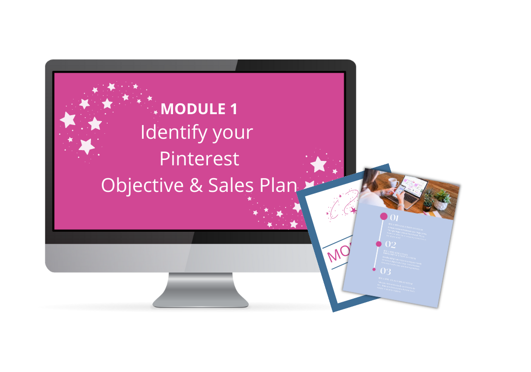 Identify your Pinterest objective and sales plan computer mock up